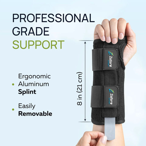 Carpal Tunnel Wrist Brace With Two Straps And Metal Splint Stabilizer for Tendinitis and Arthritis Pain Relief, adjustable size large XL