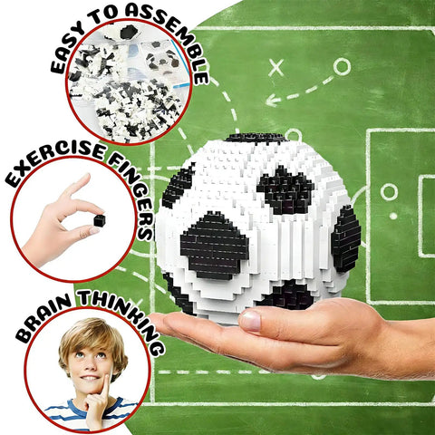 Soccer Ball Building Block Set For Adults And Teens 850 Pieces Black And White Ball Decor Model Kit STEM Educational Toy Gift