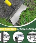All In One Garden Flat Shovel With A 60 Inch Long Handle Heavy Duty Floor Scraper for Snow, Weeds, and Lawn Edging on walkway