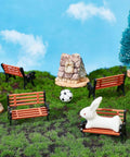 Dope Two Piece Miniature Park Bench Set For Dollhouse And Fairy Gardens One To Twelve Scale Brown Benches With Realistic Detailing