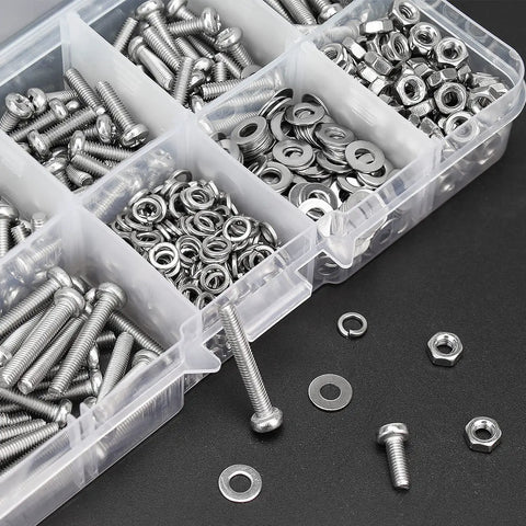 M3 Metric Phillips Pan Head Machine Screws Kit In Six Sizes 6mm 8mm 10mm 12mm 16mm 20mm With Hex Nuts Lock Washers Flat Washers 304 Stainless Steel