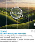 Custom Peel And Stick Wall Mural Featuring Lush Green Meadow Scene waterproof matte finish with no overlap detail.