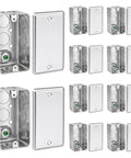 4x2 Electrical Junction Boxes With Blank Covers Built Tough, Heavy-Duty Galvanized Steel Handy Box, 1-7/8 Inch Deep, 10 Pack