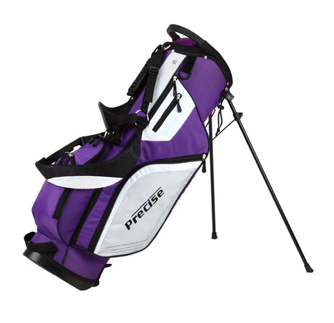 Purple stand bag for Left Handed Ladies Golf Club Set With Driver Wood Hybrid Irons Putter Graphite Shafts Three Head Covers