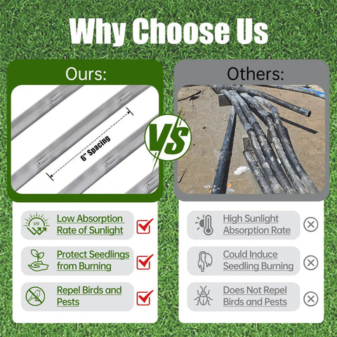 Comparison of 500 Ft 5/8 Inch Drip Tape Irrigation Kit With 16 Mil Heavy Duty Reinforced PE Material vs others, showing benefits