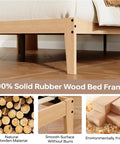 Built Different Twin Xl Wood Bed Frame With Solid Rubberwood Platform Base showcasing smooth wooden surface and sturdy legs.