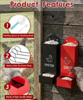 Automatic Gravity Fed Chicken Oyster Shell Feeder 2 Pack Large Capacity Grit Dispenser with metal bins and chicken accessory features.