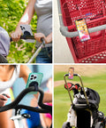 Stroller Phone Holder With MagSafe Handlebar Mount for on the go, shown on strollers, shopping cart, and golf push cart, 20 N52 magnets.
