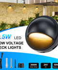 Close-up of LED deck light from All In One Low Voltage LED Deck Lights Kit With Transformer Timer And Photocell Sensor IP67 Waterproof