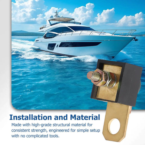 Starter Fuse 90 Amp Replacement For MerCruiser Marine Engines, Easy Install, yacht background, durable electrical part.