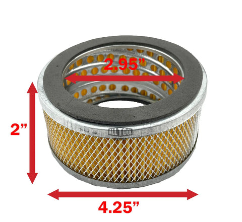 1 Inch NPT Air Compressor Intake Filter Silencer With Beefy Durable Metal Housing And Replaceable Filter Element For Quiet Operation Reduced Noise Clean Air, 2" height, 4.25" diameter