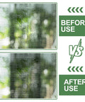 Comparison of torn and repaired mesh using Extra Wide 12x12 Window Screen Patch Kit 6-Piece Black Fiberglass Mesh Tape With Strong Adhesive