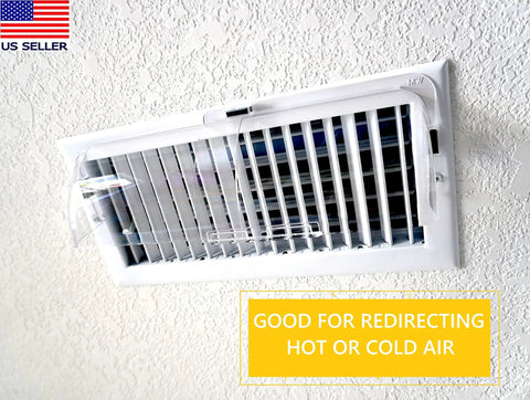 Adjustable Magnetic Heat And Air Deflector For Vents 2 Pack - Heavy-Duty 3-Magnet Design Delivers Secure Fit On Ceiling Vent