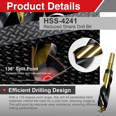Five Eighth Inch Drill Bit In High Speed Steel 4241 With 10mm Shank Black Oxide Coated detailing features and drill design