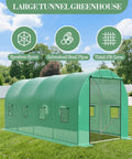 Walk In Greenhouse For Outdoor Use Heavy Duty Galvanized Steel Hoop House With PE Cover 8 Windows And Roll Up Door Outdoor Plant Tunnel