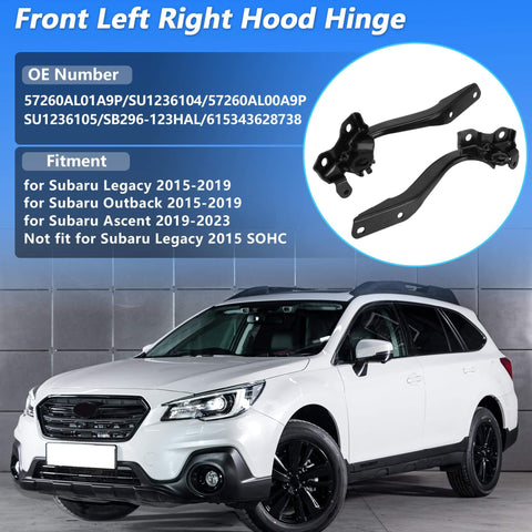 Front Hood Hinge Pair For Subaru Legacy Outback 2015 2019 And Ascent 2019 2023 Front Left And Right Hood Bonnet Hinges No Fuss Direct Fit Replacement For Durable Build Easy Install TUCKBOLD