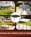 All Weather 36 Inch Square Patio Table Cover Waterproof Anti UV Outdoor Table Shield Fits 36 Inch Tables 6 Inch Deep