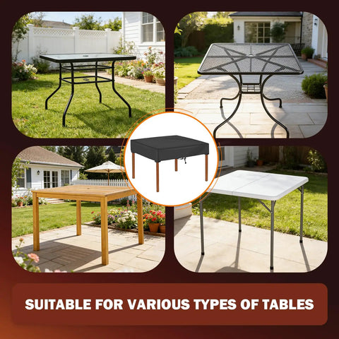 All Weather 36 Inch Square Patio Table Cover Waterproof Anti UV Outdoor Table Shield Fits 36 Inch Tables 6 Inch Deep