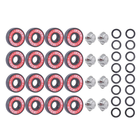 80mm Inline Skate Wheels With Bearings Spacers And Washers Durable Replacement Roller Blade Wheels For Indoor And Outdoor Skating Steel Black 8 Pack ready to roll with smooth rolling and long lasting performance