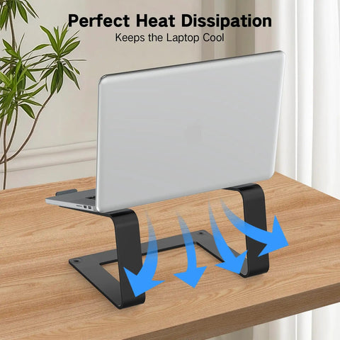 Aluminum Laptop Stand For Desk With Ventilated Cooling, Ergonomic 5.98 Inch Riser Elevates Your Screen, cooling demonstration