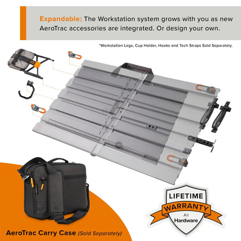 AeroTrac Foldable Laptop Tray For Tripod Mounting On The Go Video And Photography Workstation With One Quarter Twenty Threads