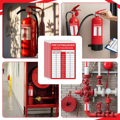 Straight Up Durable Fire Extinguisher Inspection Labels And Monthly Tracking Stickers Cover 2026 Through 2029 Legit Heavy Duty Adhesive Vinyl Safety Tags For Offices And Warehouses Fast Zero Hassle Compliance Grid Setup