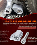 Dowel Pin KDP Repair Kit for Dodge Cummins engines, featuring a stainless steel socket head bolt and reversible dowel pin retainer.