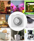 24 Hour Mechanical Timer Outlet With Two Grounded Outlets For Lamps And Holiday Lights, Set And Forget Auto On Off Switch, Daily Schedule And Countdown, White Finish, Plug In Ready For Lamps And Christmas Lights, Home Decor