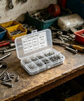 800 Piece M2 Self Tapping Wood Screws Set Round Head Carbon Steel Kit for Wood Furniture Assembly with 8 Compartment Storage