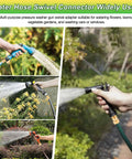 Three Quarter Inch Garden Hose Swivel Connector 360 Degree Female To Male Brass Adapter With PTFE Tape And Washer Prevents Tangles Easy Watering For Quick No Fuss Setup connected to hose and spray gun in garden