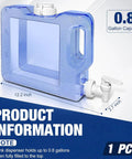 Eight Tenths Gallon Refrigerator Water Dispenser with leak proof spigot, easy grip handle, and 0.8 gallon capacity in azure color