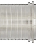 316 Stainless Steel Sanitary Bevel Seat End Hose Fitting With Crimp Stem Holedall Fitting 4 Inch Female End To 4 Inch Hose ID Built To Last Heavy Duty Clamp Connection 250 PSI Rating shown side view