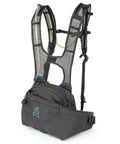 Mountain Bike Hydration Pack With 3L Bladder And 10L Storage For Trail Rides, charcoal color, lumbar support design visible