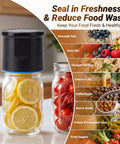 Mason Jar Vacuum Sealer Kit sealing jar with lemons, showcasing cordless electric sealer for wide and regular mouth jars.