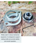 7/8 Inch Flange Bearing Pillow Block 2-Bolt Pressed Steel Housing With Set Screw Locking Includes Wrench For Quick Install