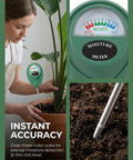 Moisture Meter For Plants No Batteries Needed Garden Water Monitor With Hygrometer Dial For Indoor And Outdoor Gardening Tools For Plant Fam To Prevent Overwatering And Underwatering And Promote Healthier Growth, green dial meter in potted plant