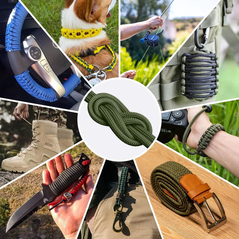1200 Lb Paracord Rope 4.4mm Nylon Parachute Cord Spool Army Green 100 Ft 14 Strand Core Braided Sheath in DIY projects