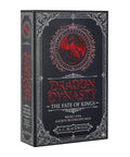 Gothic Fantasy Book Safe With Real Pages And Combo Lock Box, Crimson Dragon Crest Decor, side view of book cover.