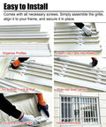 Installation steps for Heavy Duty White Retractable Security Grille For Sliding Burglar Windows And Storage Sheds Featuring Smooth Operator Design.