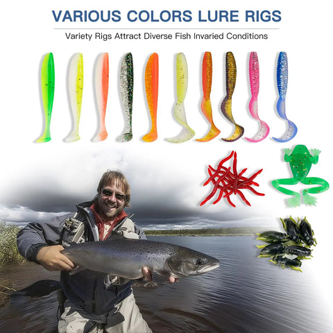 All In One 144 Piece Fishing Lure Kit With Tackle Box Included Including Crankbaits Spoons Jigs Soft Plastics Hooks and Lures