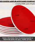 Six Piece Bowling Sanding Pads Set 2000 Grit For Bowling Balls, Resurfacing And Polishing Kit With Sponge Backed Pads