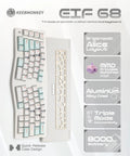 Alice Ergonomic Mechanical Keyboard With Rock Solid Aluminum Frame And Tri Mode Wireless Bluetooth Pairing Hot Swap Qmk Via Tuning showing custom layout and switches.