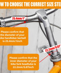 Quill Stem For Road Bikes 25.4mm Clamp 22.2mm Steerer 300mm Length Aluminum Alloy Gooseneck With 40 Degree Rise visible on bike