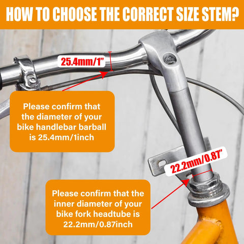 Quill Stem For Road Bikes 25.4mm Clamp 22.2mm Steerer 300mm Length Aluminum Alloy Gooseneck With 40 Degree Rise visible on bike