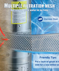 Deep Well Submersible Pump 0.5HP 230V 28GPM 167 Ft Head With 33 Ft Cord 4 Inch Stainless Steel Water Pump multiple filtration mesh detail