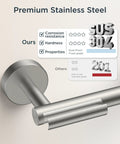 Pivoting Double-Post Toilet Paper Holder Wall Mount In Brushed Nickel Stainless Steel, Rustproof Tissue Roll Dispenser detail