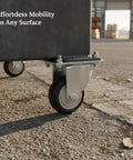 Heavy Duty Swivel Plate Caster With Grip Tight Locking Brake 360 Degree Smooth Roll Wheel For Industrial Carts on cracked pavement.