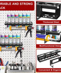 Durable wall mounted rack, stores six tubes and grease cartridges. Kick Mess To The Curb With This Built Tough Caulk Tube Holder Wall Mount Rack For Garage Workshop And Work Van To Store Six Tubes And Grease Cartridges For Real Deal DIY Guys And Pro Tradesmen.