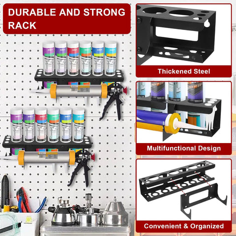 Durable wall mounted rack, stores six tubes and grease cartridges. Kick Mess To The Curb With This Built Tough Caulk Tube Holder Wall Mount Rack For Garage Workshop And Work Van To Store Six Tubes And Grease Cartridges For Real Deal DIY Guys And Pro Tradesmen.