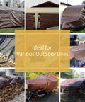 Brown Green 24x24 Ft Tarp 7 Mil Medium Duty Outdoor Waterproof Poly Cover for Weatherproof Yard Gear and Projects in use